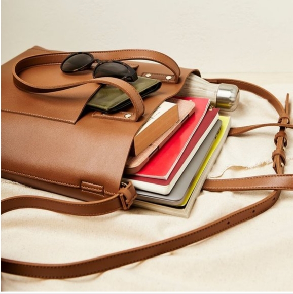 NWT Henny & Lev Donna Tote Bag - Cognac - Picture 2 of 9